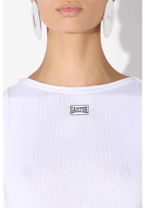 crop baby tee donna bianca JEAN PAUL GAULTIER | 25/33-F-TS105P-J05401